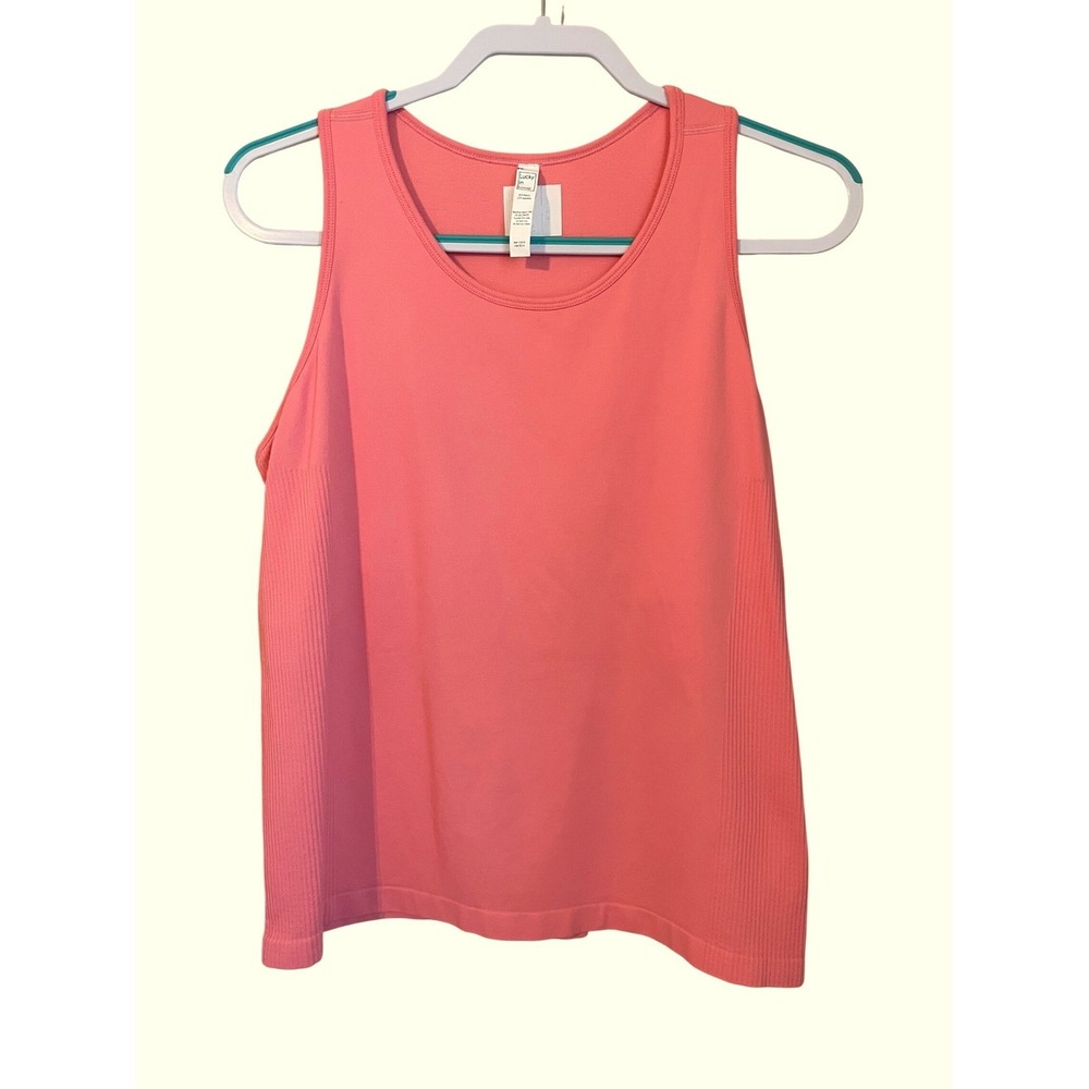 Lucky in Love XL Pink Pique Racerback Tank Top Built in Bra Tennis Pickleball‎